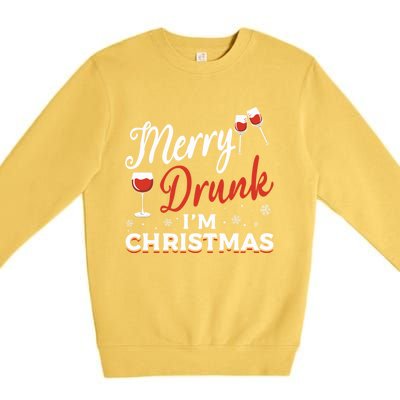 Funny Merry Drunk IM Christmas Merry IM Drunk Christmas Funny Gift Premium Crewneck Sweatshirt