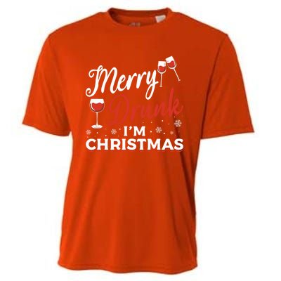 Funny Merry Drunk IM Christmas Merry IM Drunk Christmas Funny Gift Cooling Performance Crew T-Shirt