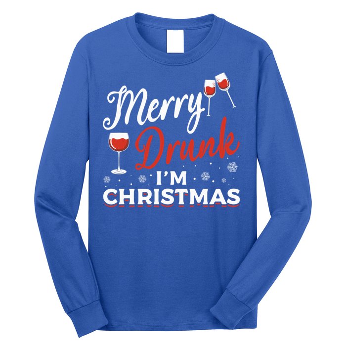 Funny Merry Drunk IM Christmas Merry IM Drunk Christmas Funny Gift Long Sleeve Shirt