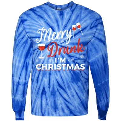 Funny Merry Drunk IM Christmas Merry IM Drunk Christmas Funny Gift Tie-Dye Long Sleeve Shirt