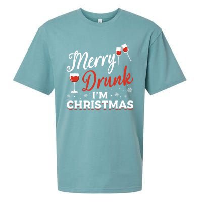 Funny Merry Drunk IM Christmas Merry IM Drunk Christmas Funny Gift Sueded Cloud Jersey T-Shirt