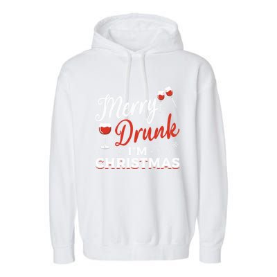 Funny Merry Drunk IM Christmas Merry IM Drunk Christmas Funny Gift Garment-Dyed Fleece Hoodie