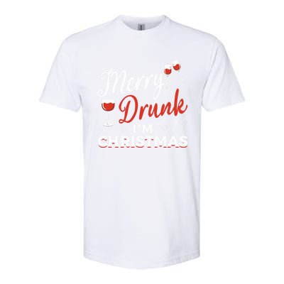 Funny Merry Drunk IM Christmas Merry IM Drunk Christmas Funny Gift Softstyle CVC T-Shirt