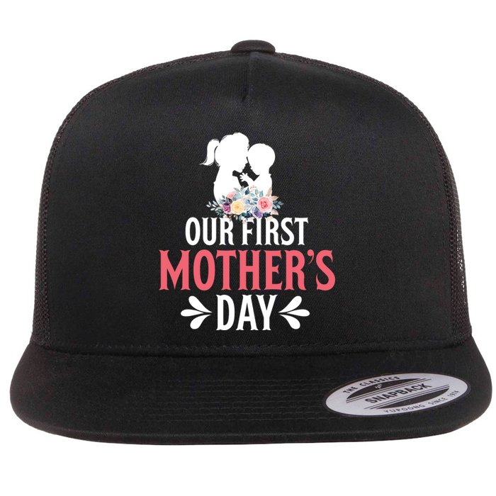 First MotherS Day Celebration Graphic Flat Bill Trucker Hat