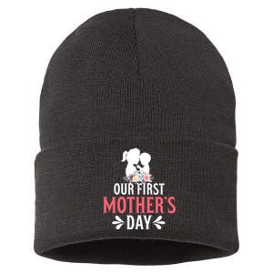 First MotherS Day Celebration Graphic Sustainable Knit Beanie