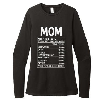 Funny Mother's Day Best Mother Ever Mom Nutrition Facts Womens CVC Long Sleeve Shirt