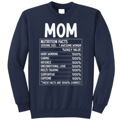 Funny Mother's Day Best Mother Ever Mom Nutrition Facts Sweatshirt