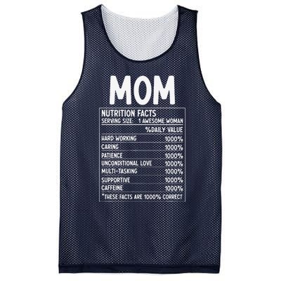 Funny Mother's Day Best Mother Ever Mom Nutrition Facts Mesh Reversible Basketball Jersey Tank