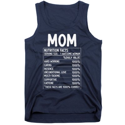 Funny Mother's Day Best Mother Ever Mom Nutrition Facts Tank Top