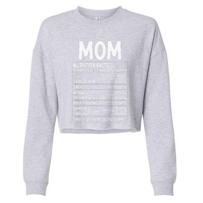 Funny Mother's Day Best Mother Ever Mom Nutrition Facts Cropped Pullover Crew