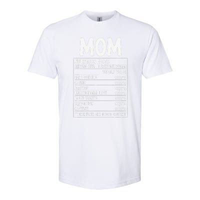 Funny Mother's Day Best Mother Ever Mom Nutrition Facts Softstyle® CVC T-Shirt