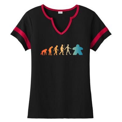 Funny Meeple Design For Women Meeple Evolution Lovers Ladies Halftime Notch Neck Tee