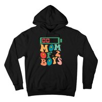 Funny Mothers Day Mom of 2Boys Outfit From Son Groovy Hoodie