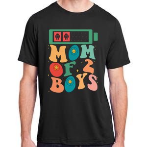 Funny Mothers Day Mom of 2Boys Outfit From Son Groovy Adult ChromaSoft Performance T-Shirt