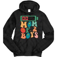 Funny Mothers Day Mom of 2Boys Outfit From Son Groovy Tie Dye Hoodie