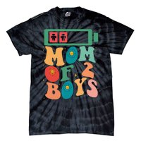 Funny Mothers Day Mom of 2Boys Outfit From Son Groovy Tie-Dye T-Shirt