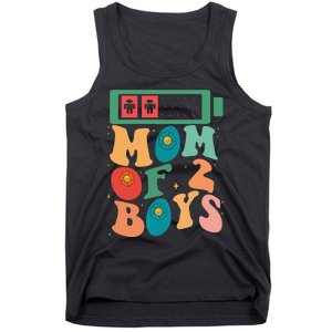 Funny Mothers Day Mom of 2Boys Outfit From Son Groovy Tank Top