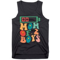 Funny Mothers Day Mom of 2Boys Outfit From Son Groovy Tank Top