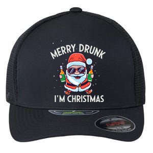 Funny Merry Drunk I´M Christmas Merry Christmas Cute Gift Flexfit Unipanel Trucker Cap