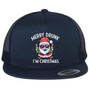 Funny Merry Drunk I´M Christmas Merry Christmas Cute Gift Flat Bill Trucker Hat