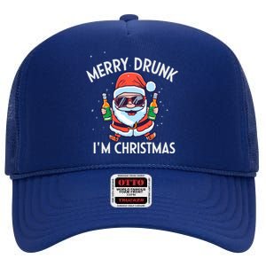 Funny Merry Drunk I´M Christmas Merry Christmas Cute Gift High Crown Mesh Back Trucker Hat