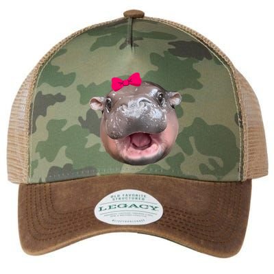Funny Moo Deng Hippo Cute Baby Pygmy Coquette Legacy Tie Dye Trucker Hat