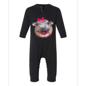 Funny Moo Deng Hippo Cute Baby Pygmy Coquette Infant Fleece One Piece