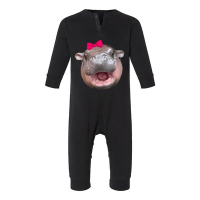 Funny Moo Deng Hippo Cute Baby Pygmy Coquette Infant Fleece One Piece