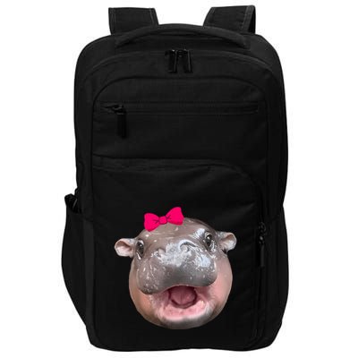 Funny Moo Deng Hippo Cute Baby Pygmy Coquette Impact Tech Backpack