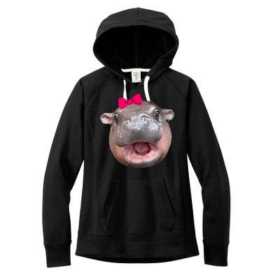 Funny Moo Deng Hippo Cute Baby Pygmy Coquette Women's Fleece Hoodie