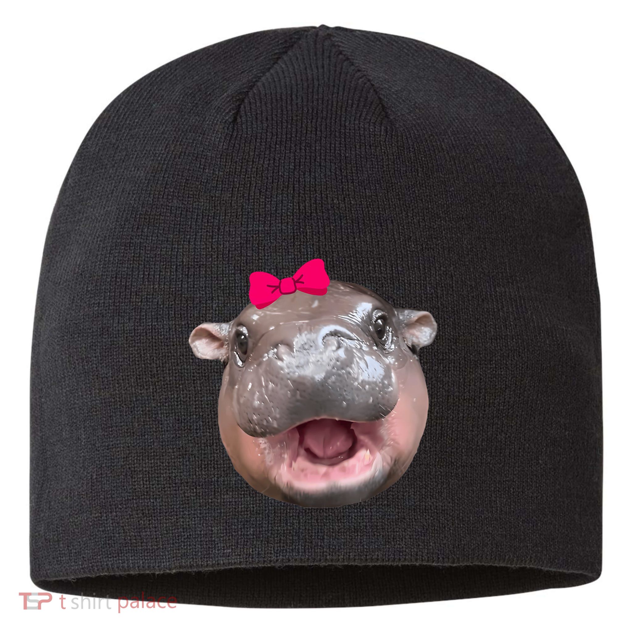 Funny Moo Deng Hippo Cute Baby Pygmy Coquette Sustainable Beanie