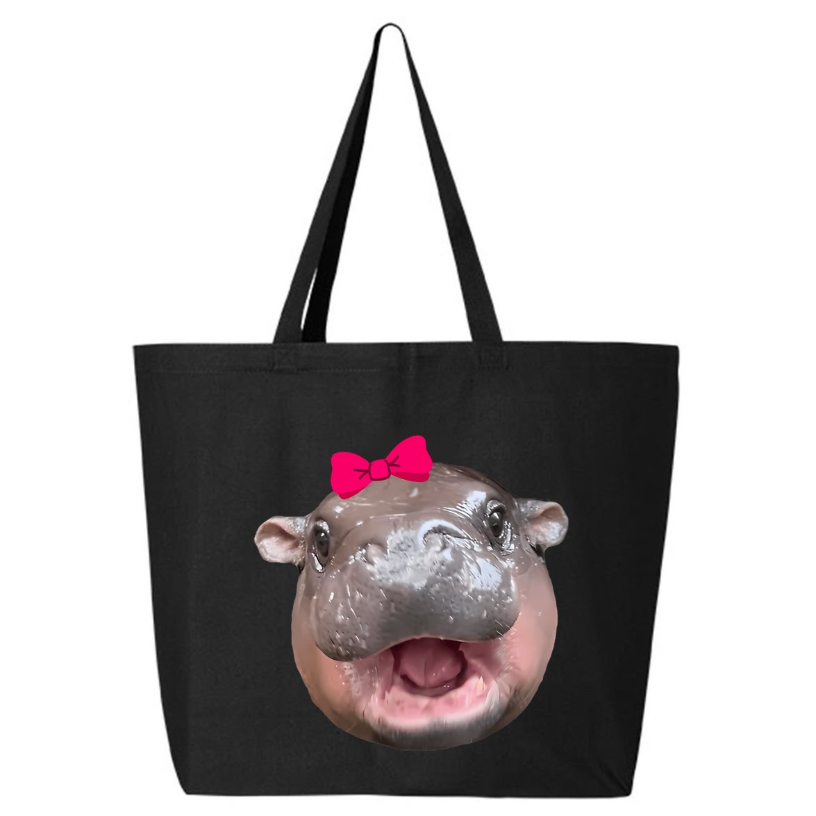 Funny Moo Deng Hippo Cute Baby Pygmy Coquette 25L Jumbo Tote