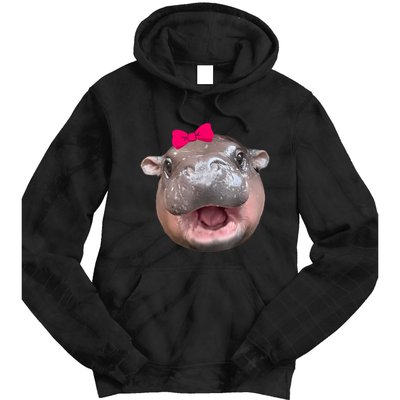 Funny Moo Deng Hippo Cute Baby Pygmy Coquette Tie Dye Hoodie