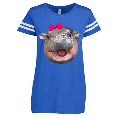 Funny Moo Deng Hippo Cute Baby Pygmy Coquette Enza Ladies Jersey Football T-Shirt