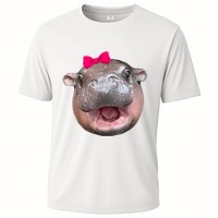 Funny Moo Deng Hippo Cute Baby Pygmy Coquette Cooling Performance Crew T-Shirt