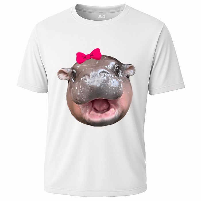 Funny Moo Deng Hippo Cute Baby Pygmy Coquette Cooling Performance Crew T-Shirt