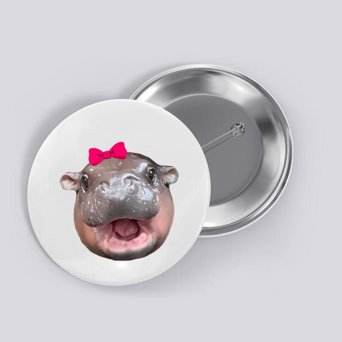 Funny Moo Deng Hippo Cute Baby Pygmy Coquette Button