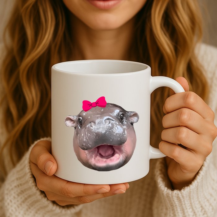 Funny Moo Deng Hippo Cute Baby Pygmy Coquette Mug