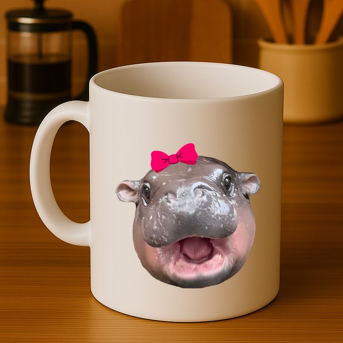 Funny Moo Deng Hippo Cute Baby Pygmy Coquette Mug