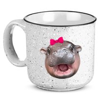 Funny Moo Deng Hippo Cute Baby Pygmy Coquette 15oz Campfire Ceramic Mug