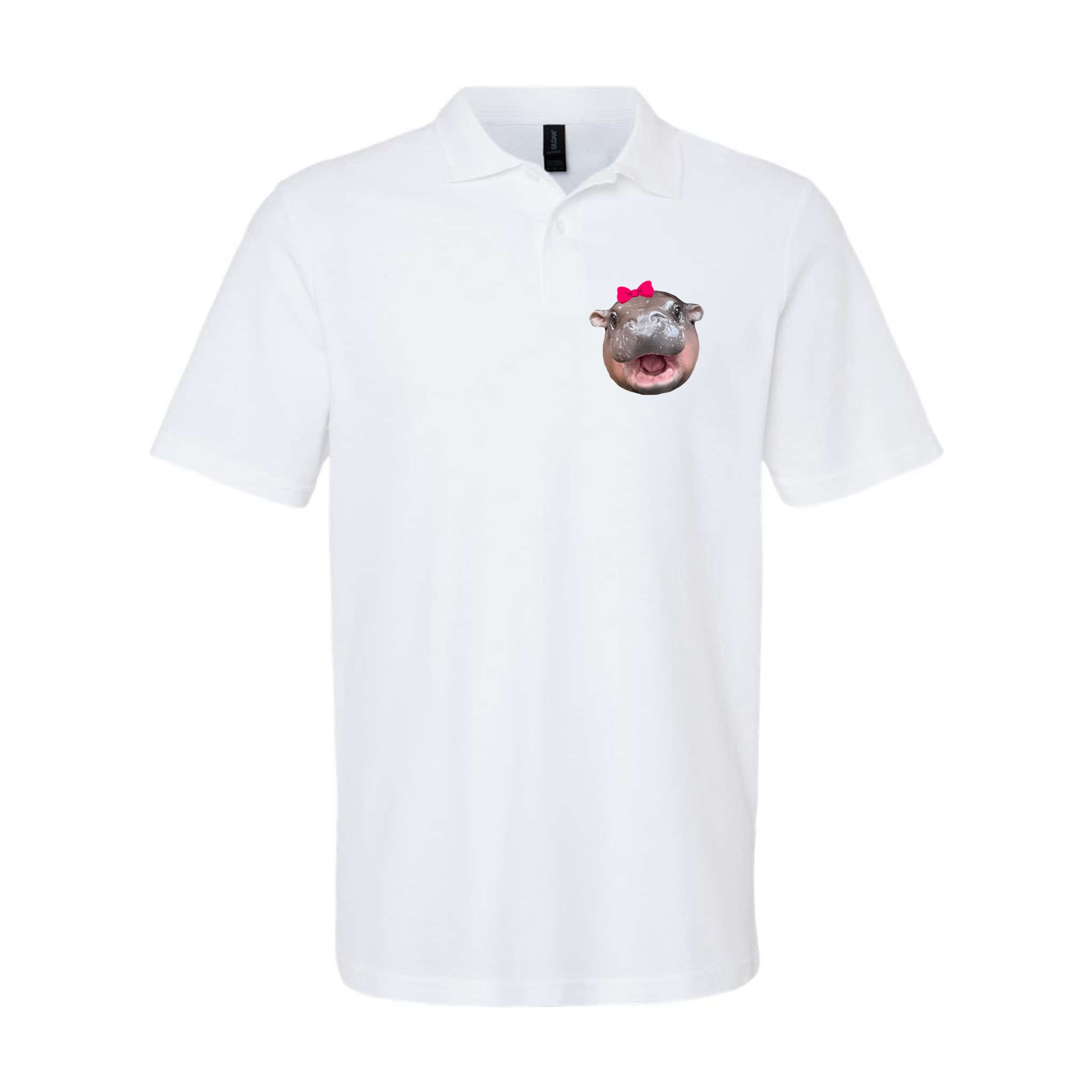 Funny Moo Deng Hippo Cute Baby Pygmy Coquette Polo