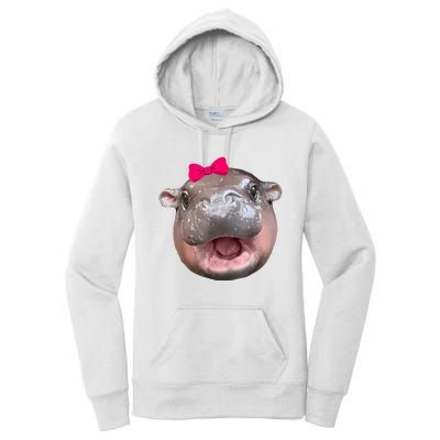 Funny Moo Deng Hippo Cute Baby Pygmy Coquette Women's Pullover Hoodie