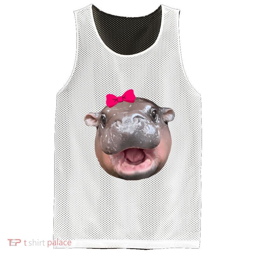 Funny Moo Deng Hippo Cute Baby Pygmy Coquette Mesh Reversible Basketball Jersey Tank