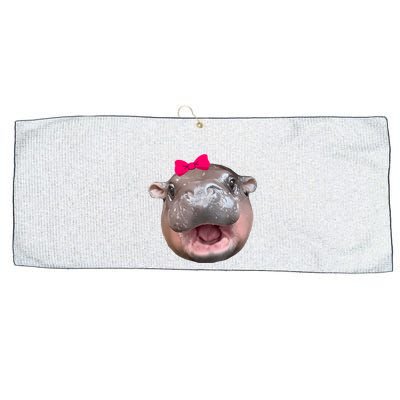 Funny Moo Deng Hippo Cute Baby Pygmy Coquette Large Microfiber Waffle Golf Towel