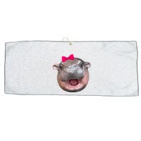 Funny Moo Deng Hippo Cute Baby Pygmy Coquette Large Microfiber Waffle Golf Towel