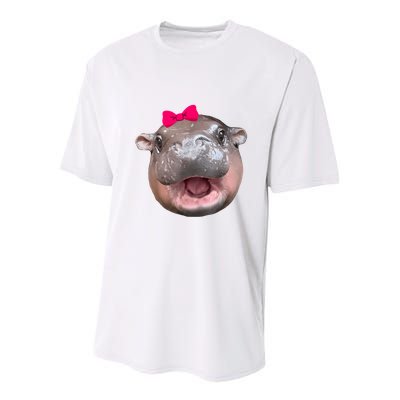 Funny Moo Deng Hippo Cute Baby Pygmy Coquette Youth Performance Sprint T-Shirt