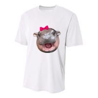 Funny Moo Deng Hippo Cute Baby Pygmy Coquette Youth Performance Sprint T-Shirt