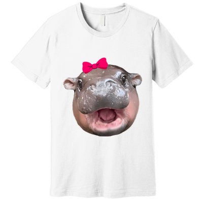 Funny Moo Deng Hippo Cute Baby Pygmy Coquette Premium T-Shirt