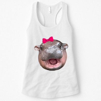 Funny Moo Deng Hippo Cute Baby Pygmy Coquette Womens Tank Top