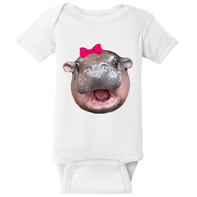 Funny Moo Deng Hippo Cute Baby Pygmy Coquette Baby Bodysuit